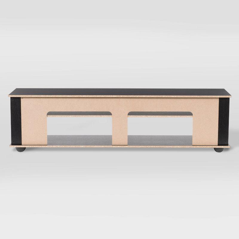 Bakersfield TV Stand for TVs up to 80" Black - CorLiving: Contemporary Console, Open Shelves, Cable Management