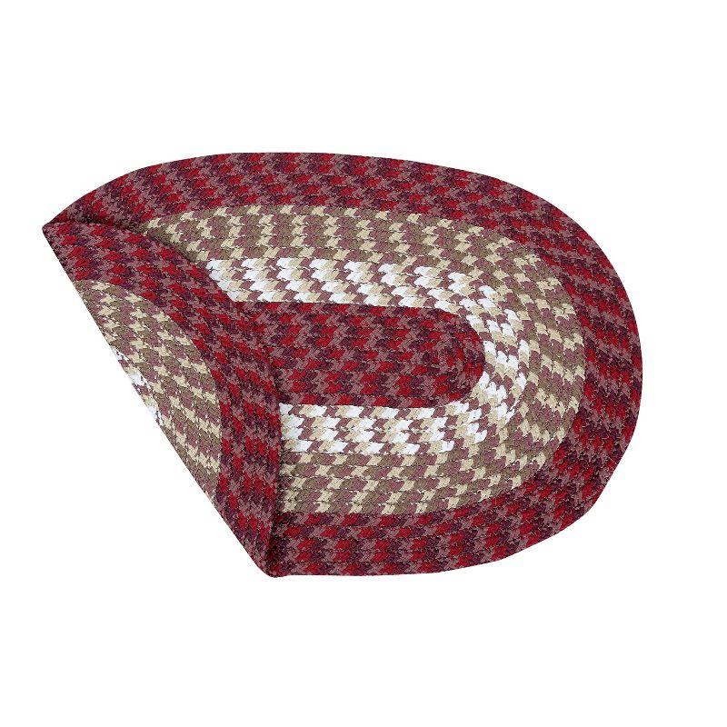 48" x 72" Alpine Collection Burgundy Stripe Reversible Indoor Area Utility Oval Rug - Better Trends