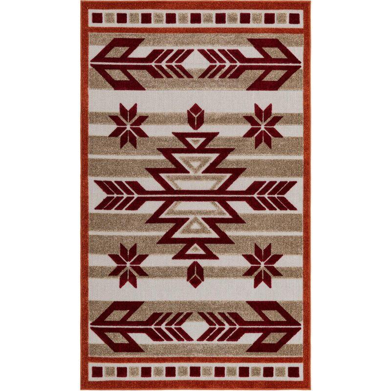 Unique Loom 5' 1 x 8' 0 Burgundy Outdoor Modern Albuquerque Area Rug