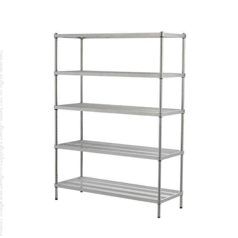 Design Ideas MeshWorks 5 Tier Full-Size Metal Storage Shelving Unit Rack