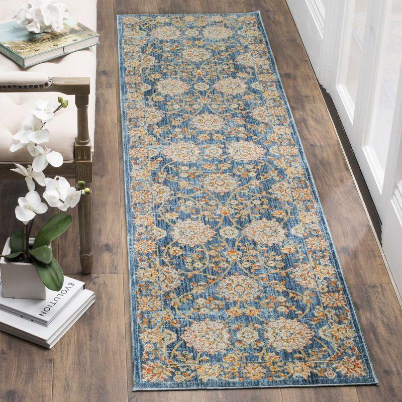 Vintage Persian VTP469 Power Loomed Indoor Runner Rug - Turquoise/Multi - 2'2"x10' - Safavieh