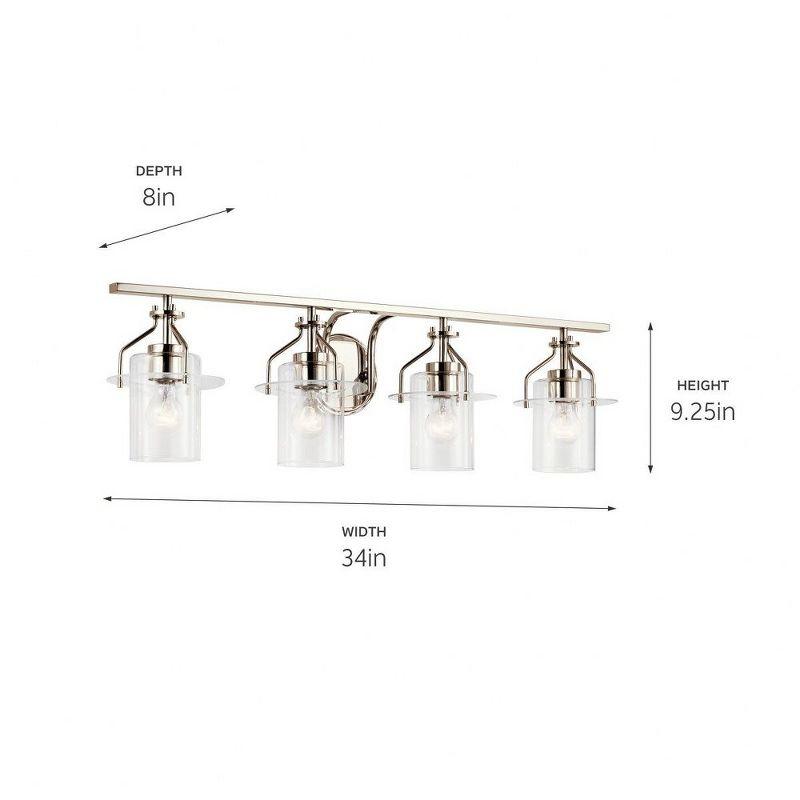 Kichler Lighting Everett 4 - Light Vanity in  Polished Nickel