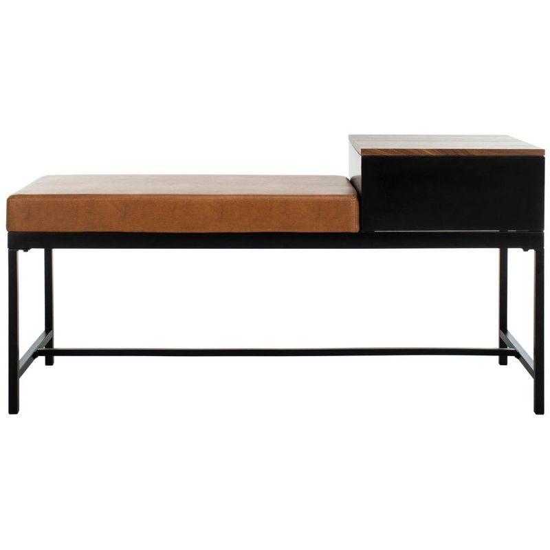 Transitional Maruka 47" Storage Bench in Black and Brown