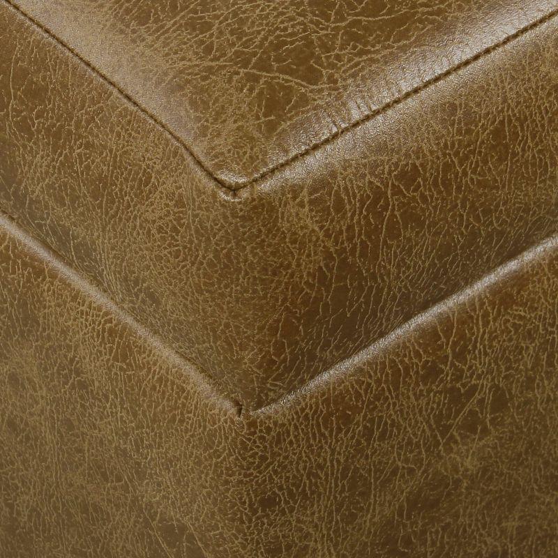 Luxury Large Square Storage Ottoman Distressed Brown - HomePop: Upholstered, Modern Style, 250lb Capacity