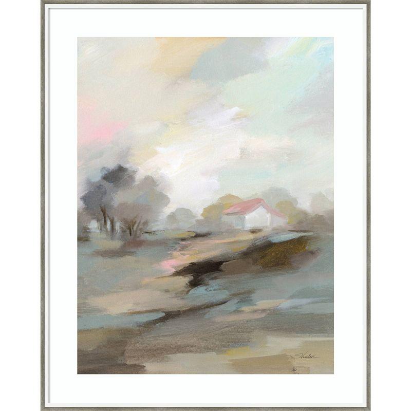 Farm in April 33" x 41" Framed Impressionist Landscape Print