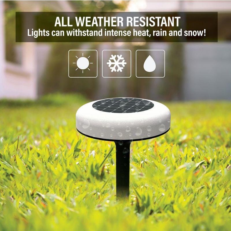 Bell+Howell Color Changing Outdoor Solar Powered Garden Disk Lights, Wireless Auto On/off Lights