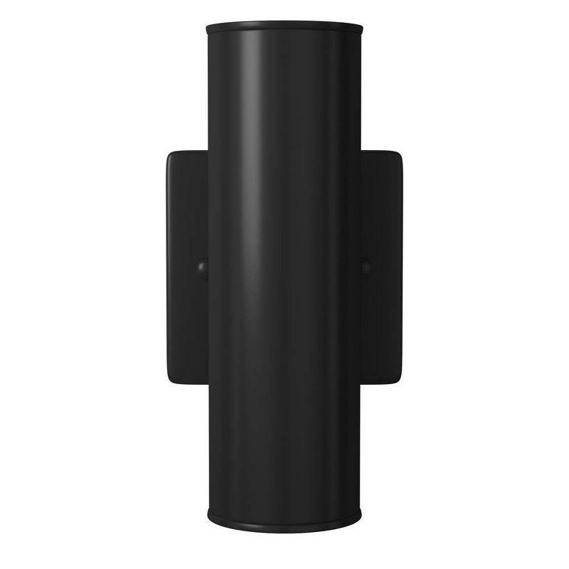 2-Light Riga Outdoor Wall Light Matte Black - EGLO: ETL Listed, Integrated LED, Adjustable Head Tilt, Iron Body