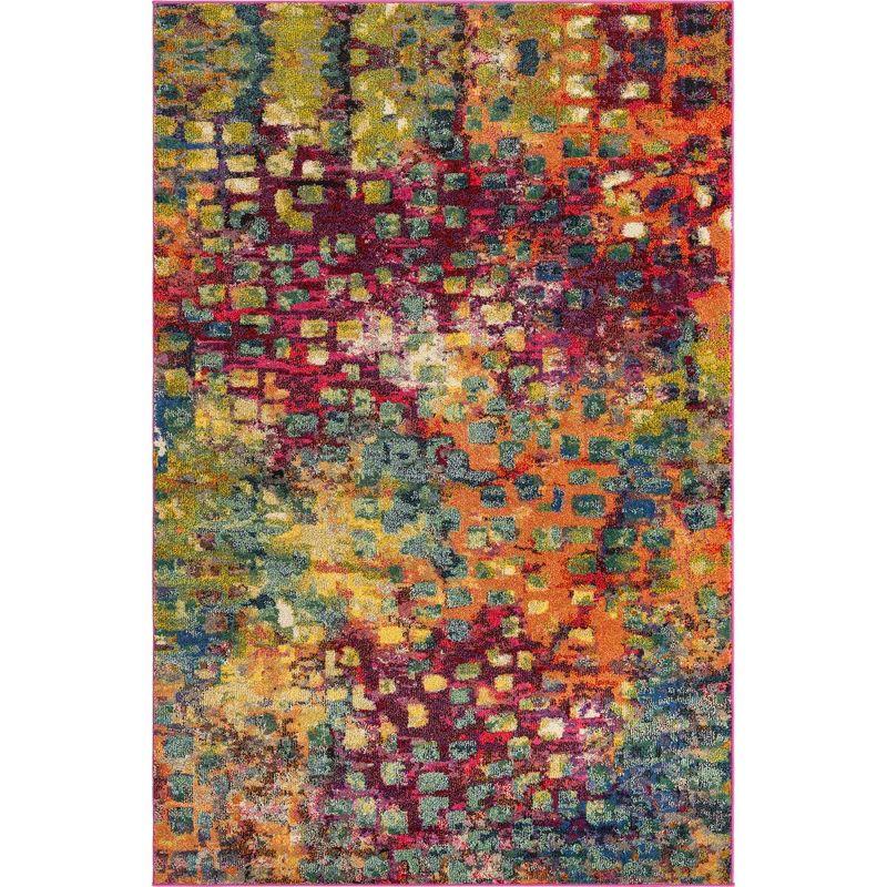 Abstract Artistry Color Splash 5' x 8' Rectangular Indoor Rug