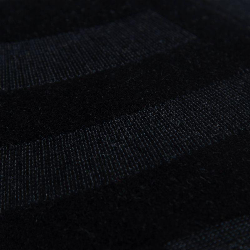 14"x26" Oversized Solid Striped Poly Filled Lumbar Throw Pillow Black - Rizzy Home: Cotton Velvet, Embroidered, Modern Industrial Design