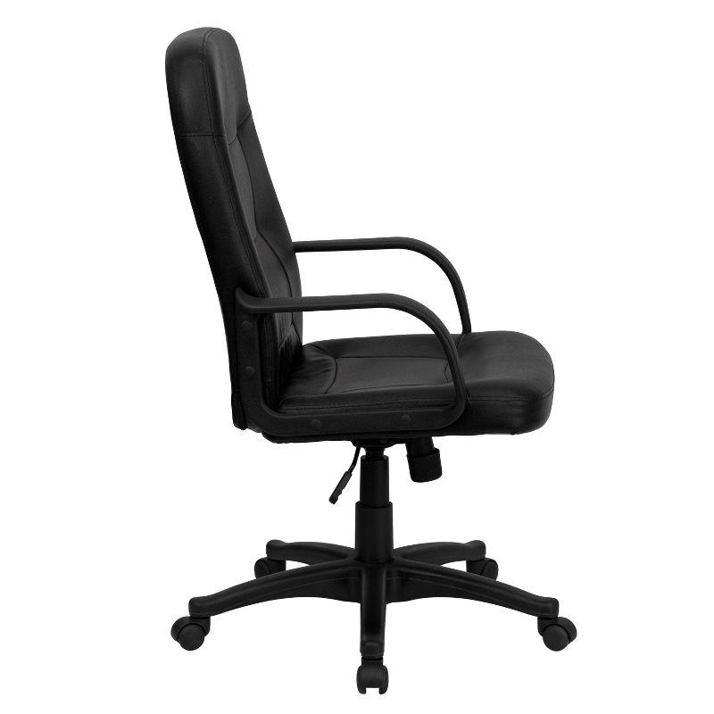 Flash Furniture Holly High Back Black Glove Vinyl Executive Swivel Office Chair with Arms