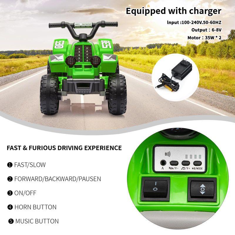 6V Ride On ATV for Kids, Powerful and Safe Ride On Toy with Rechargeable Battery