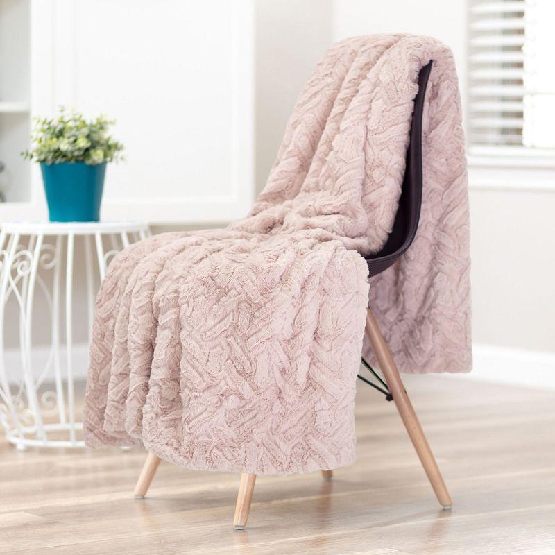 Chanasya Soft Cloud Faux Fur Throw Blanket - Reversible Faux Shearling