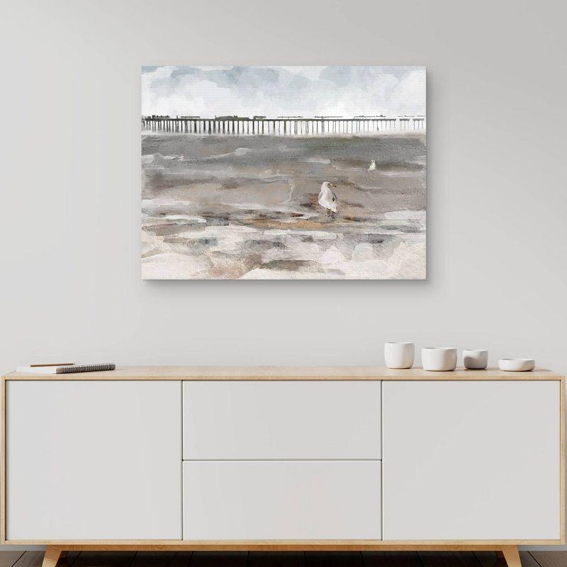 30" x 40" Along the Pier by Studio Arts Unframed Wall Canvas - Masterpiece Art Gallery: Modern Seascape Art for Home Decor