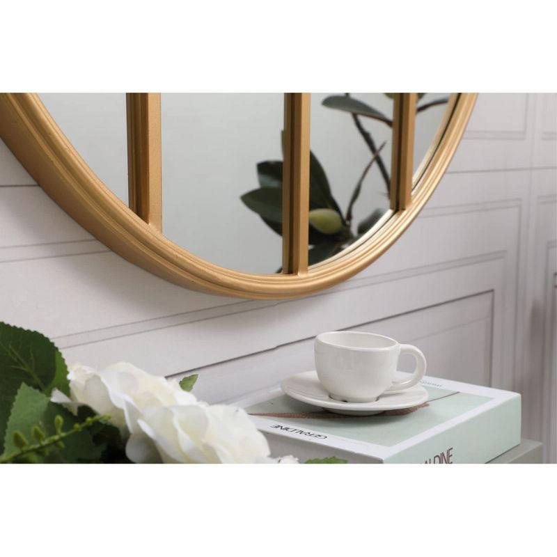 Elegant Lighting Metal windowpane mirror 28 inch in in x 28 inch in in Brass