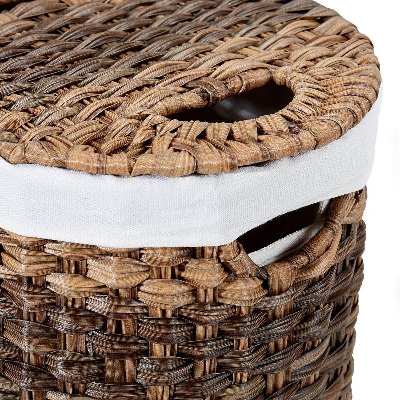 Handwoven Double Lidded Oval Hamper Sorter