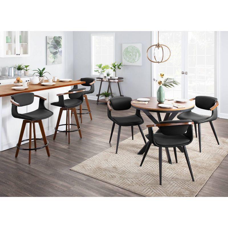 Dirksen Swivel Upholstered Counter Stool with Solid Wood Frame