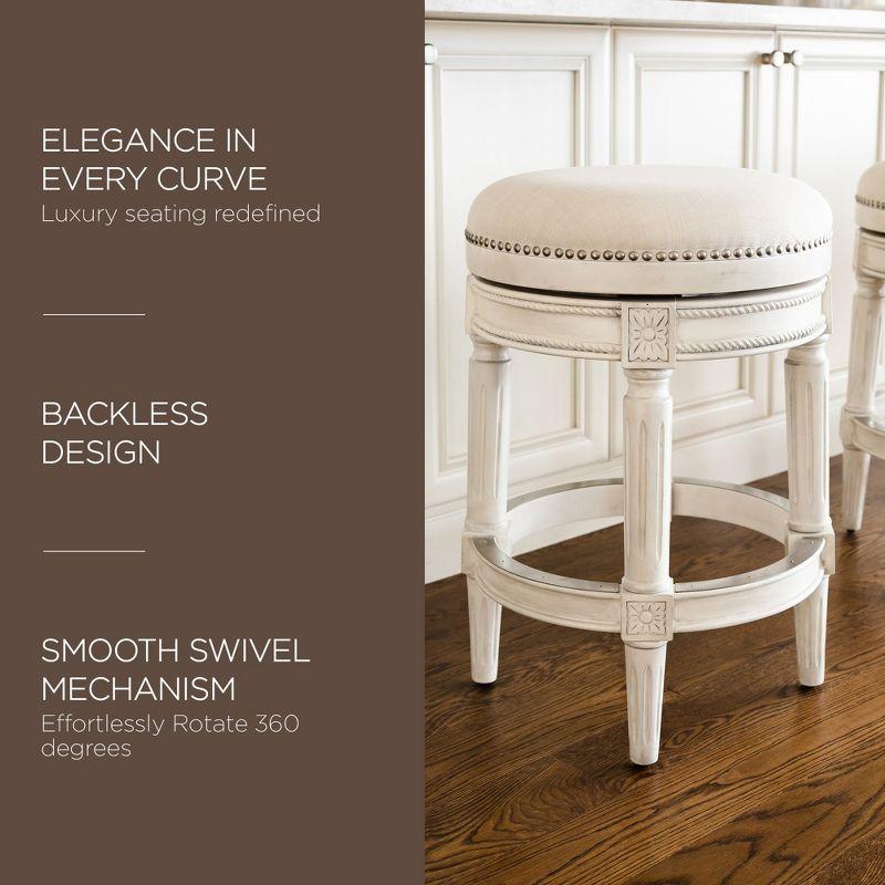 Maven Lane Pullman Backless Bar Stool with Fabric Upholstery