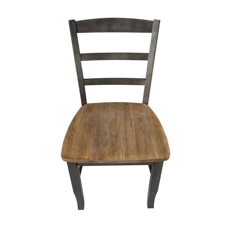 Set of 2 Madrid Ladderback Chairs Hickory/Washed Coal - International Concepts: Solid Wood, Unupholstered