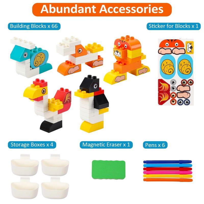 Easel for Kids, Toddler Easel with Building Block Table, Kids Standing Art Easel with Painting Accessories