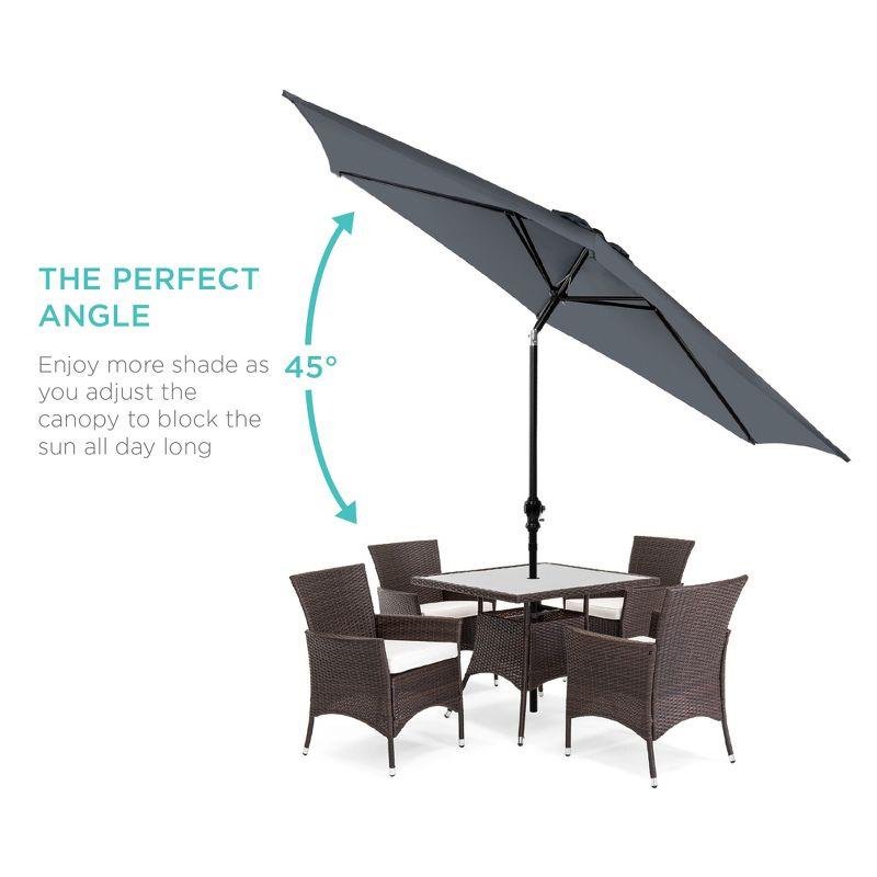 Best Choice Products 10ft Outdoor Steel Market Patio Umbrella w/ Crank, Tilt Push Button, 6 Ribs