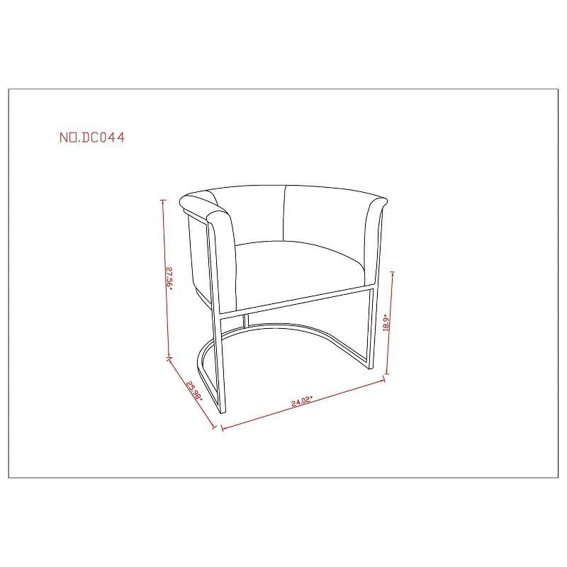 Manhattan Comfort Cosmopolitan Faux Leather Dining Chair Saddle: Upholstered, Metal Legs, No Assembly Required