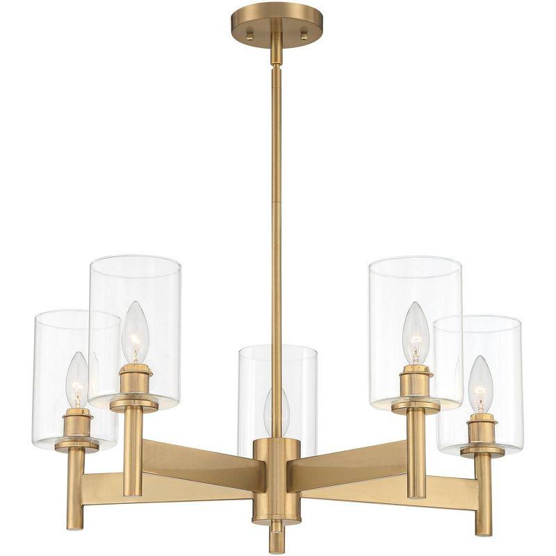 Lantico Gold 5-Light Pendant Chandelier with Clear Glass Shades