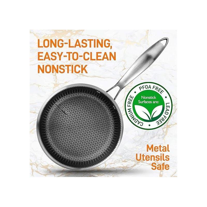 NutriChef 2 QT Stainless Steel Non-Stick Sauce Pot with Glass Lid