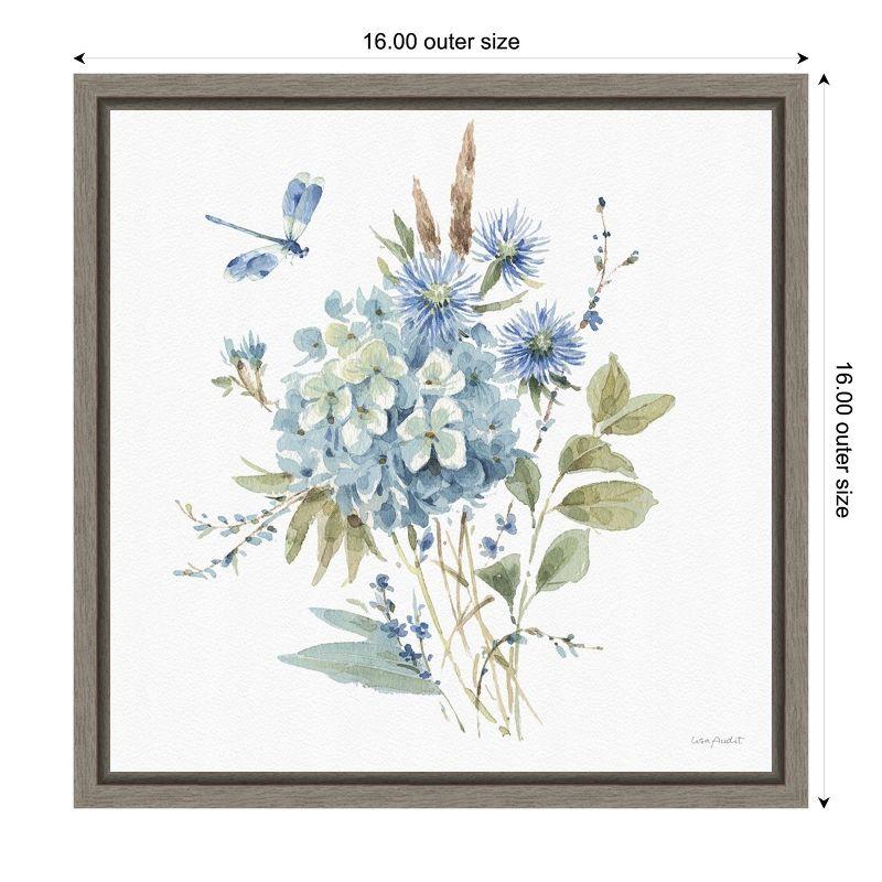 Amanti Art Bohemian Blue 04A (Floral Bouquet) by Lisa Audit Canvas Wall Art Print Framed 16 x 16-in.