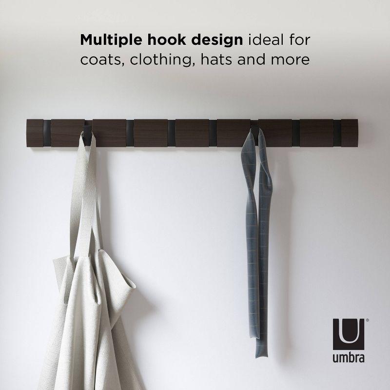 Flip Solid Wood Wall 8 - Hook Wall Mounted Coat Rack