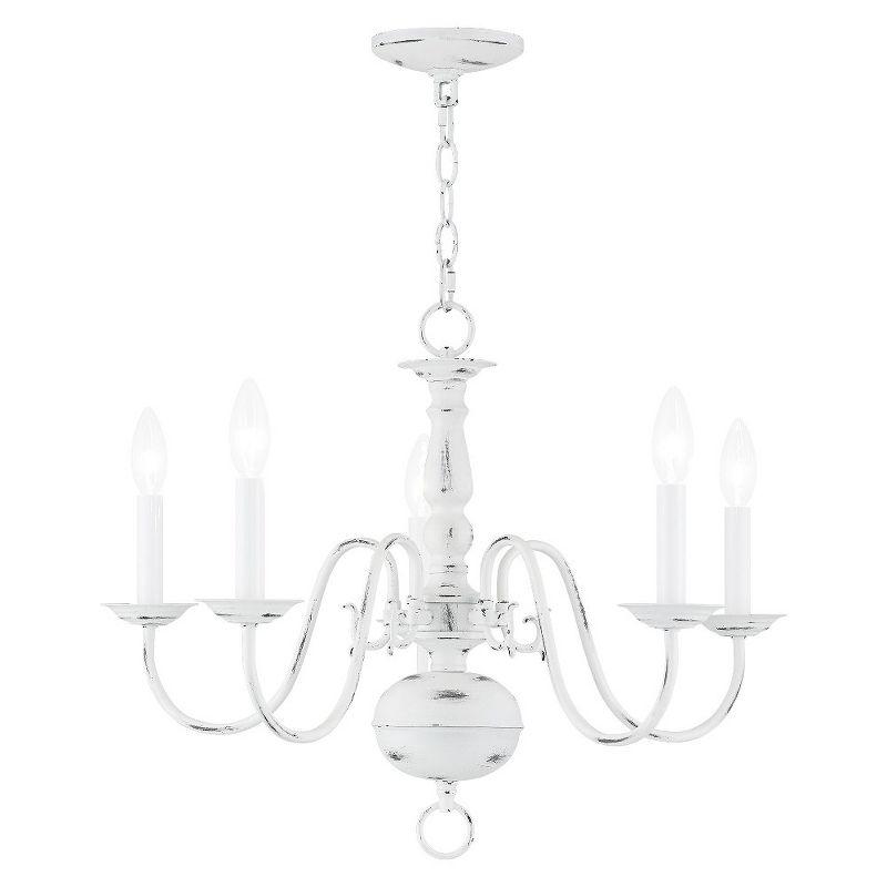 Livex Lighting Williamsburgh 5 - Light Chandelier in  Antique White