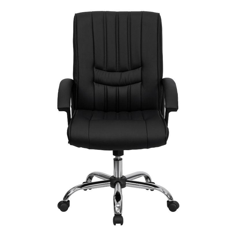 Flash Furniture Mid-Back Black LeatherSoft Swivel Manager's Office Chair with Arms