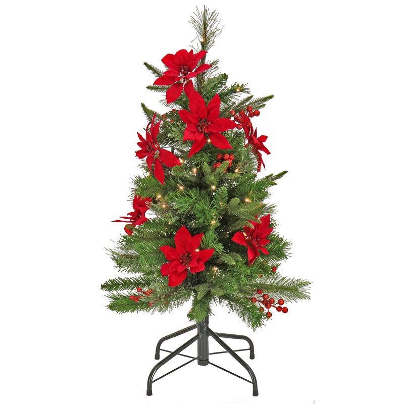 3' Prelit Colonial Fir Slim Artificial Christmas Tree with Clear Lights