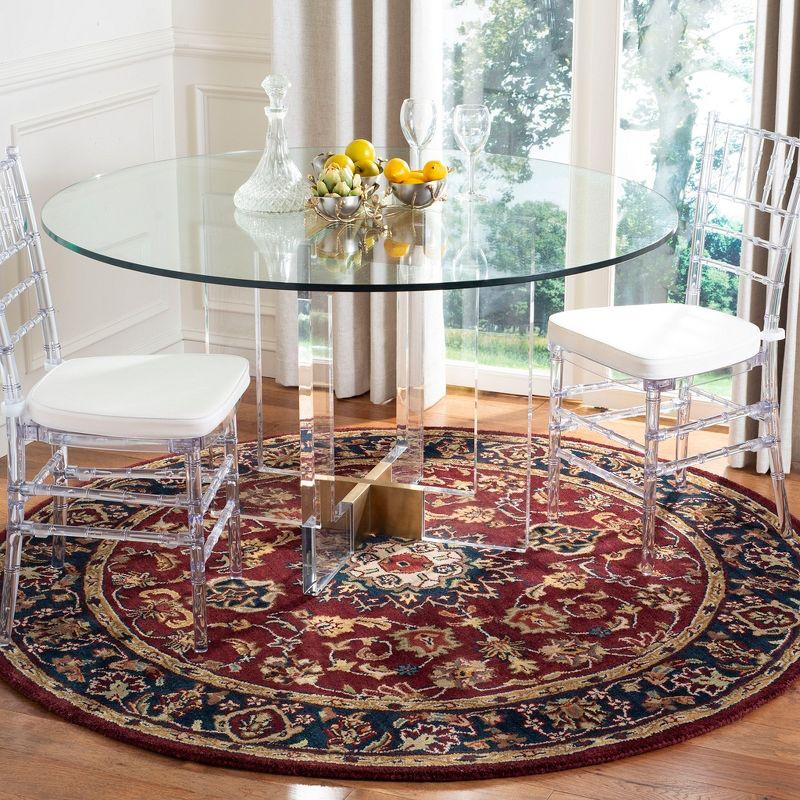 Classic CL362 Hand Tufted Area Rug - Burgundy/Navy - 6' Round - Safavieh.
