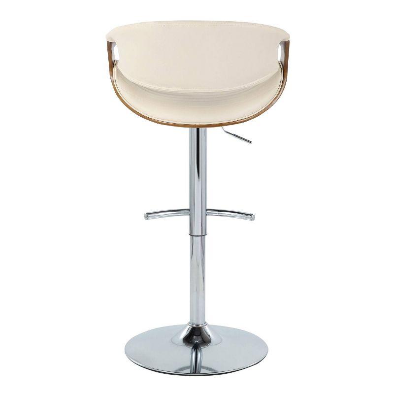 Swivel Upholstered Adjustable Height Counter Stool with Metal Frame