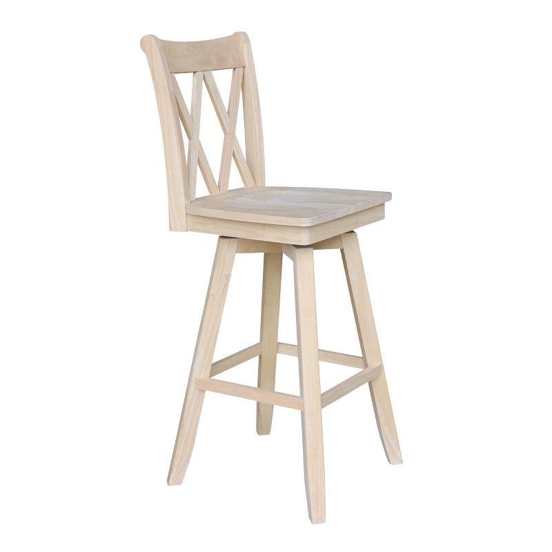 International Concepts Double "X" Back Bar Height Stool - With Swivel 30" Seat Height