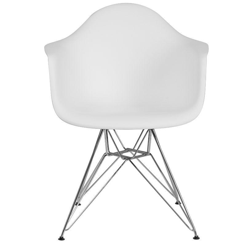 Flash Furniture Alonza Series Plastic Chair with Arms and Chrome Base