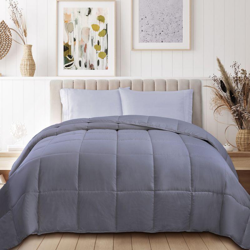 Classic Comforter Reversible All-Season Medium Weight Down Alternative Bedding by Blue Nile Mills