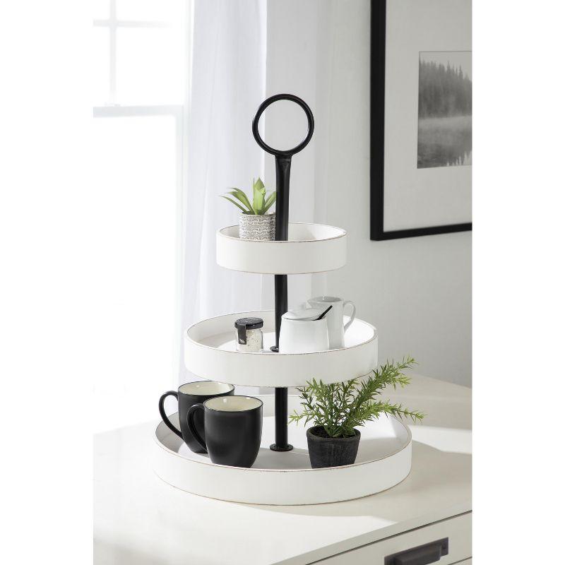 Kate and Laurel Woodmont Tray, 3 Tier, White