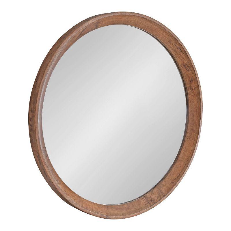 30" Hartman Round Wall Mirror Brown - Kate & Laurel All Things Decor