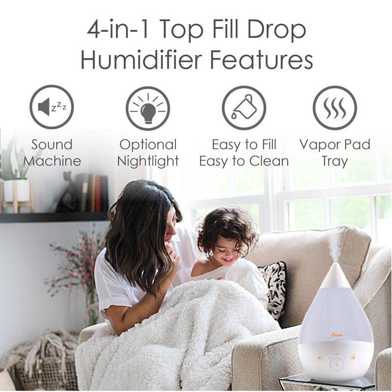 Crane Drop 4-in-1 Ultrasonic Cool Mist Humidifier with Sound Machine - 1gal