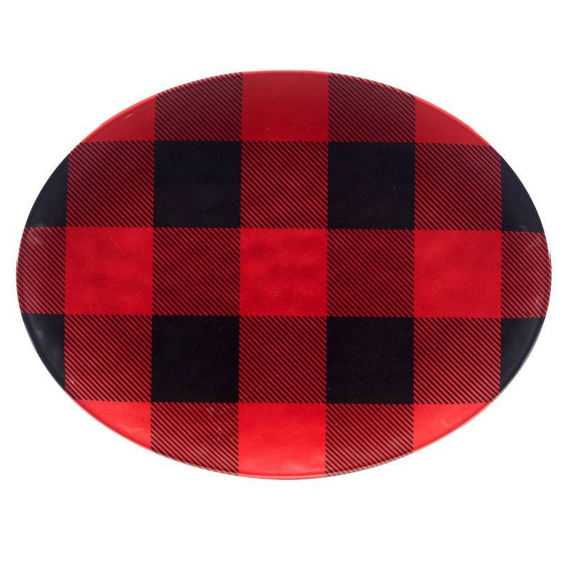 Red Buffalo Plaid 2pc Platter Set