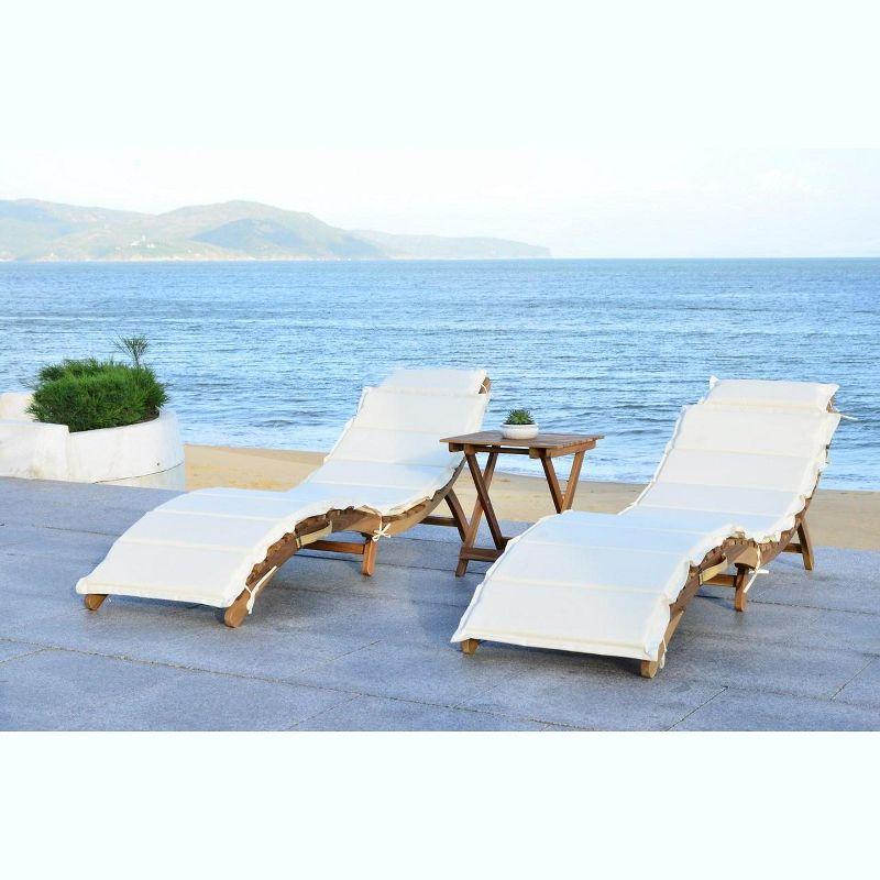 Pacifica 3 Piece Patio Outdoor Lounge Set  - Safavieh