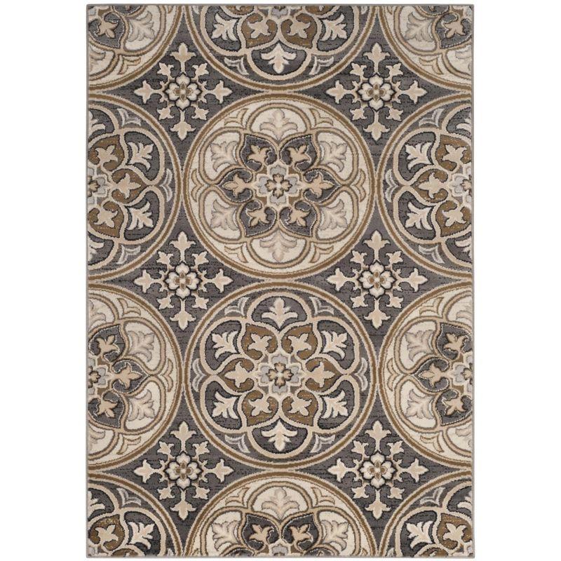 Lyndhurst LNH341 Power Loomed Area Rug - Light Grey/Beige - 5'3"x7'6" - Safavieh