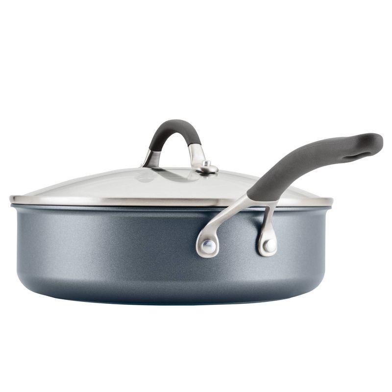 Gray 5-Quart Non-Stick Aluminum Saute Pan with Lid