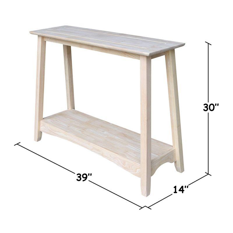 Shaker Console Table Unfinished - International Concepts: Solid Wood, Farmhouse Style, Entryway Storage