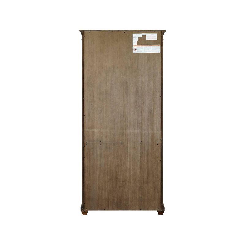 74" Porter Traditional Wood Open Bookcase Brown - Martin Furniture: Vintage Herringbone, No Assembly Required