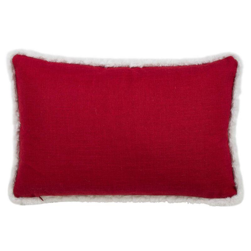 13"x20" Oversize 'Merry Happy Christmas' Poly Filled Lumbar Throw Pillow Red - Saro Lifestyle