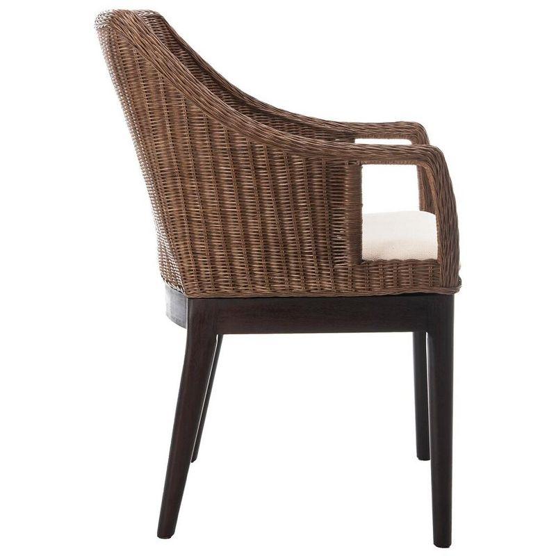 Enrico Arm Chair - Brown/White - Safavieh