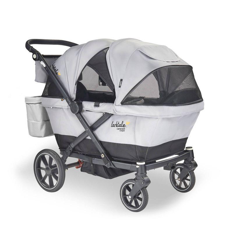 Larktale Caravan Coupe V2 Compact Stroller Wagon with Reclining Seats - Gray/Blue