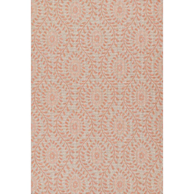 Momeni 8'x10' Riviera Adrian Area Rug Coral: Geometric Pattern, Indoor/Outdoor, Low Pile, Polypropylene, Machine Made